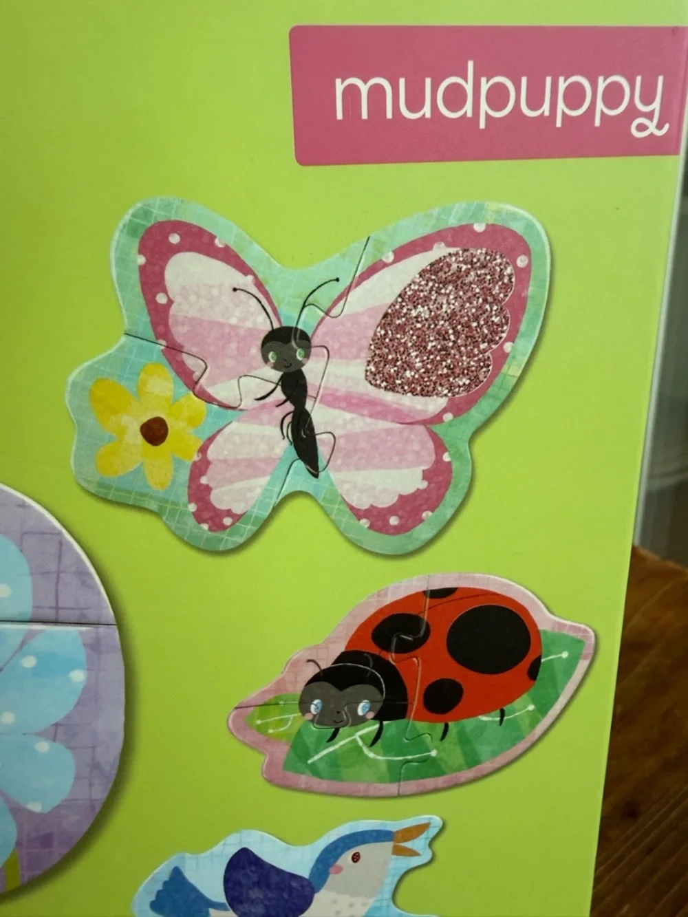 Mudpuppy NWT My First Touch & Feel Puzzles - Garden Animals (Green) GREAT toy!